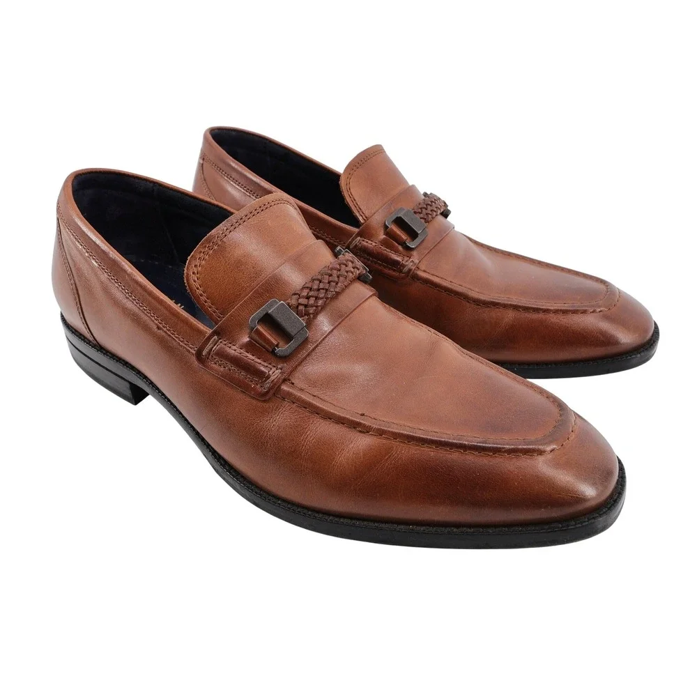 Cole Haan Grand 360 WARNER Bit Braided Strap Loafers British Tan Mens 9.5‎ M